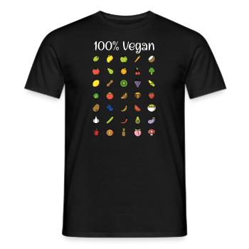 100 % Vegan - Männer T-Shirt - Schwarz - Vorne - AI Model Male 178 light (178cm)