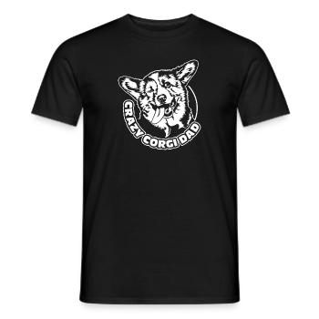 CRAZY CORGI DAD funny Welsh Corgi Wilsigns - Men's T-Shirt - black - Front - AI Model Male 178 light (178cm)
