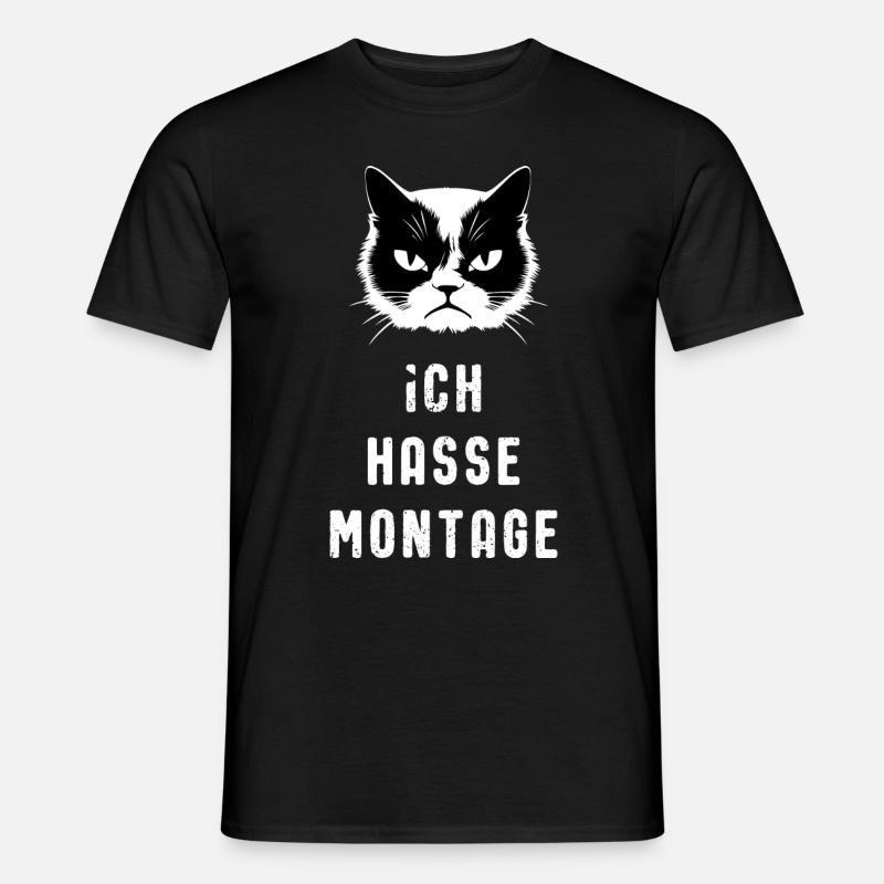 Ich Hasse Montage - hell - Männer T-Shirt - Schwarz