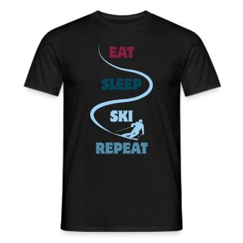Eat Sleep Ski Repeat - Ski - Ski - Men's T-Shirt - black - Front - AI Model Male 178 light (178cm)