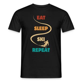 Eat Sleep Ski Repeat - Ski - Ski - Men's T-Shirt - black - Front - AI Model Male 178 light (178cm)