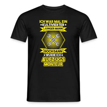 Aufzugsmonteur Aufzugsmechaniker Elevator Mechanic - Männer T-Shirt - Schwarz - Vorne - AI Model Male 178 light (178cm)