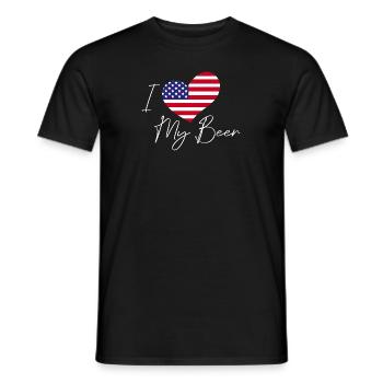 I Love My Beer USA Ver. - Men's T-Shirt - black - Front - AI Model Male 178 light (178cm)