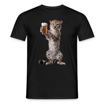 Gepard Bier - Männer T-Shirt - Schwarz - Vorne - AI Model Male 178 light (178cm)