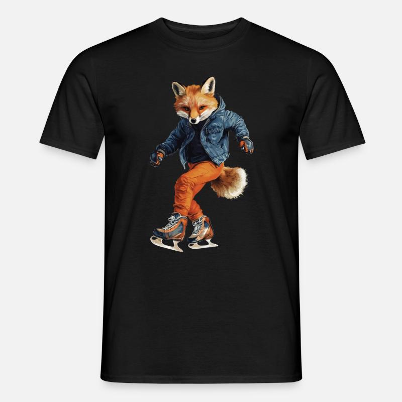 Fuchs - Männer T-Shirt - Schwarz