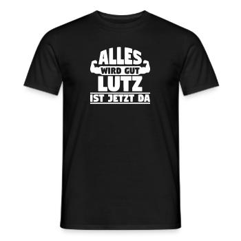 Alles wird gut Lutz ist jetzt da - Männer T-Shirt - Schwarz - Vorne - AI Model Male 178 light (178cm)