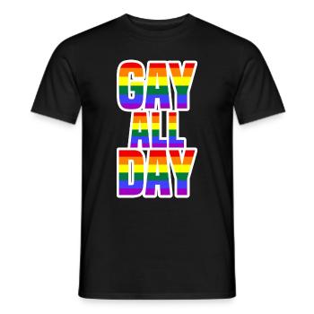 Gay All Day - Men's T-Shirt - black - Front - AI Model Male 178 light (178cm)