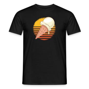 Retro Vintage Ice Cream T-Shirt - Men's T-Shirt - black - Front - AI Model Male 178 light (178cm)