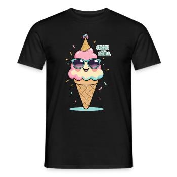 Lustiges Eiscreme-Design - Cone of Chill - Männer T-Shirt - Schwarz - Vorne - AI Model Male 178 light (178cm)