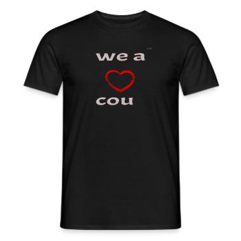 We are a couple - left side - Men's T-Shirt - black - Front - AI Model Male 178 light (178cm)