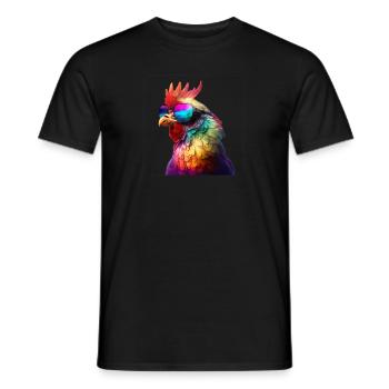 Hühnchen mit cooler Sonnenbrille - Männer T-Shirt - Schwarz - Vorne - AI Model Male 178 light (178cm)