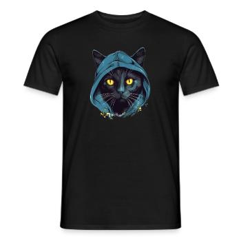 Katzenkopf Schwarze Katze Bombay Happy Cat Katzen - Männer T-Shirt - Schwarz - Vorne - AI Model Male 178 light (178cm)