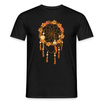 Boho Flowers Vintage Jewelry Gift Dream Catcher - Men's T-Shirt - black - Front - AI Model Male 178 light (178cm)