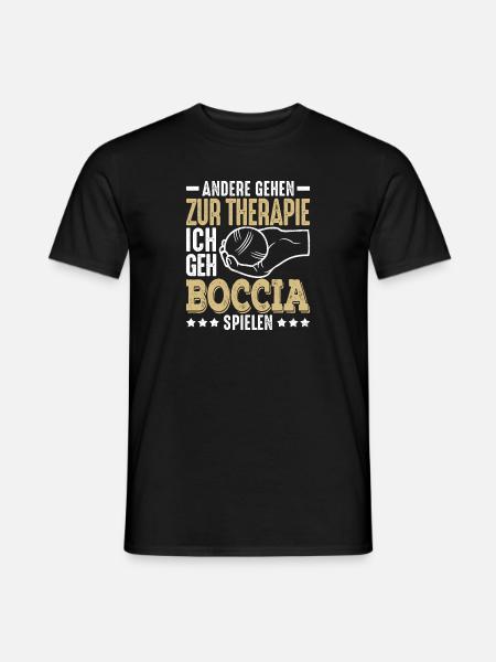 Andere gehen zur Therapie ich geh Boccia Petanque - Männer T-Shirt - Schwarz