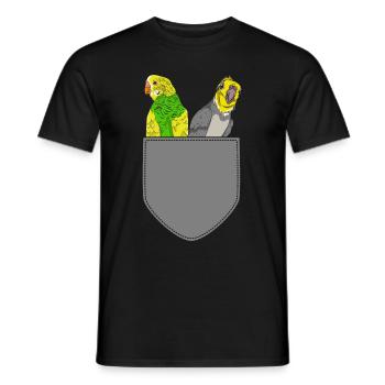 Ornithologe Vogel Geschenk Brusttasche Sittich - Männer T-Shirt - Schwarz - Vorne - AI Model Male 178 light (178cm)