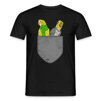 Vogelliebhaber Geschenk Süßes Brusttasche Sittich - Männer T-Shirt - Schwarz - Vorne - AI Model Male 178 light (178cm)