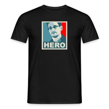 snowden - Männer T-Shirt - Schwarz - Vorne - AI Model Male 178 light (178cm)