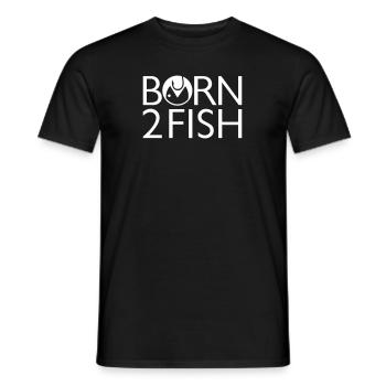 né le 2 poissons - T-shirt homme - noir - Devant - AI Model Male 178 light (178cm)