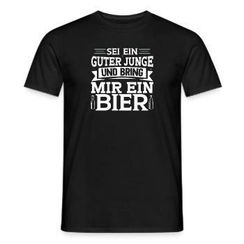 Sei ein guter junge und bring mir ein Bier - Männer T-Shirt - Schwarz - Vorne - AI Model Male 178 light (178cm)