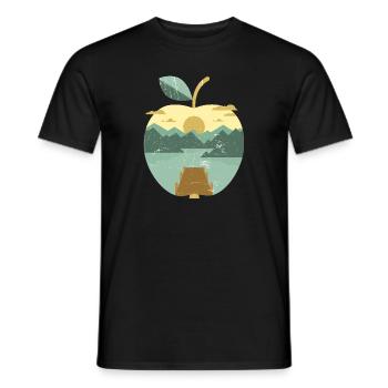Apple panorama Vintage - T-shirt homme - noir - Devant - AI Model Male 178 light (178cm)