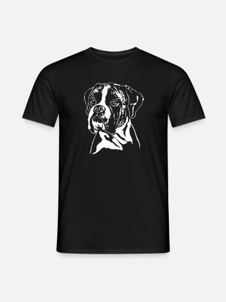 Deutscher BOXER Hundeportrait Hund Hunde Wilsigns - Männer T-Shirt - Schwarz