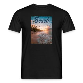 Plage - T-shirt homme - noir - Devant - AI Model Male 178 light (178cm)