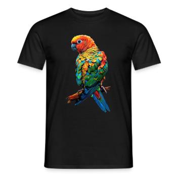 Sittiche - Männer T-Shirt - Schwarz - Vorne - AI Model Male 178 light (178cm)