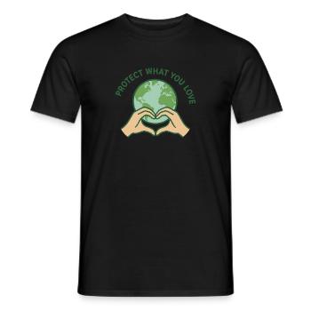 Heart for Earth - Männer T-Shirt - Schwarz - Vorne - AI Model Male 178 light (178cm)