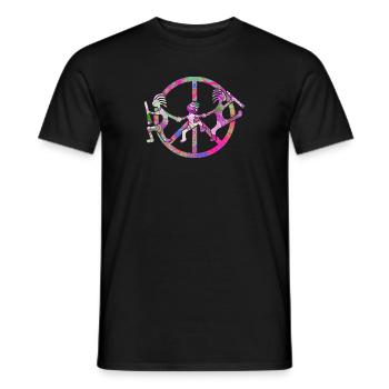 Kokopelli Family in Peace Sign Design 3 - T-shirt homme - noir - Devant - AI Model Male 178 light (178cm)