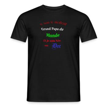 Le meilleur Grand Papa du monde - T-shirt homme - noir - Devant - AI Model Male 178 light (178cm)