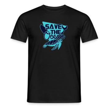 Rettet das Meer, Rettet den Ocean, Schildkröte - Männer T-Shirt - Schwarz - Vorne - AI Model Male 178 light (178cm)