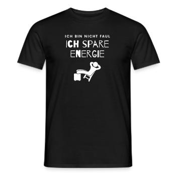 Faul - Energiesparer - Männer T-Shirt - Schwarz - Vorne - AI Model Male 178 light (178cm)