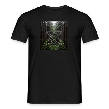 Geometrischer Wald - Männer T-Shirt - Schwarz - Vorne - AI Model Male 178 light (178cm)