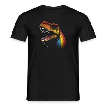 Regenbogen-Hals Tyrannosaurus - Männer T-Shirt - Schwarz - Vorne - AI Model Male 178 light (178cm)