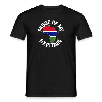 Proud Of My Gambia Heritage Gambia Flag Africa Map - Men's T-Shirt - black - Front - AI Model Male 178 light (178cm)