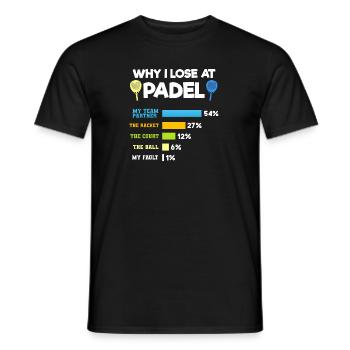 Padel Paddel Schläger Tennis Sport I Geschenk - Männer T-Shirt - Schwarz - Vorne - AI Model Male 178 light (178cm)
