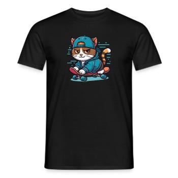 Cat Brat: skater - Men's T-Shirt - black - Front - AI Model Male 178 light (178cm)