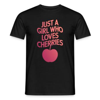 Kirsche Kirschen Früchte Essen - Männer T-Shirt - Schwarz - Vorne - AI Model Male 178 light (178cm)