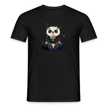 Panda avec une sucette T-shirt design - ours mignon - T-shirt homme - noir - Devant - AI Model Male 178 light (178cm)