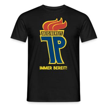 DDR Pionier Ostalgie Geschenkidee - Männer T-Shirt - Schwarz - Vorne - AI Model Male 178 light (178cm)