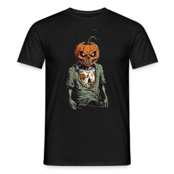 Grusel Kürbis Zombie Halloween Nacht Horror - Männer T-Shirt - Schwarz - Vorne - AI Model Male 178 light (178cm)