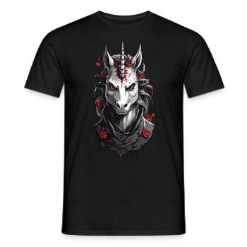Vampire Unicorn Dark Halloween Mysticism Design - Men's T-Shirt - black - Front - AI Model Male 178 light (178cm)