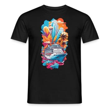 Croisière de rêve en mer et croisière de luxe - T-shirt homme - noir - Devant - AI Model Male 178 light (178cm)