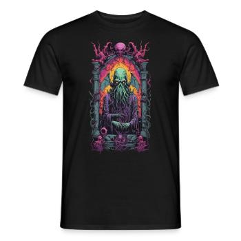 Cthulhu Gothic Occult Monster Horror Design - Men's T-Shirt - black - Front - AI Model Male 178 light (178cm)