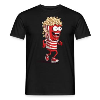 Popcorn Monster Halloween Filmabend Spaß - Männer T-Shirt - Schwarz - Vorne - AI Model Male 178 light (178cm)