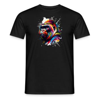 Bunter Gorilla Kunstwerk Gorillas - Männer T-Shirt - Schwarz - Vorne - AI Model Male 178 light (178cm)