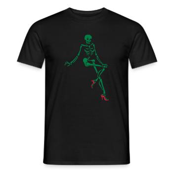 Pin up Skelett mit High Heels 2 - Männer T-Shirt - Schwarz - Vorne - AI Model Male 178 light (178cm)