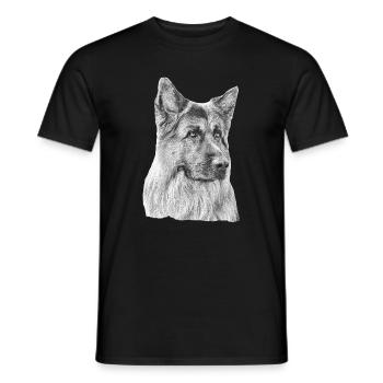 Old German Shepherd German Shepherd - Men's T-Shirt - black - Front - AI Model Male 178 light (178cm)