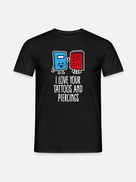 Divertente Piercing Tattoo Tattoo Artist - T-shirt uomo - nero