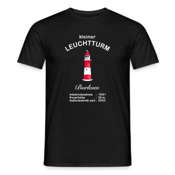 Insel Borkum, Wahrzeichen Kleiner Leuchtturm - Männer T-Shirt - Schwarz - Vorne - AI Model Male 178 light (178cm)